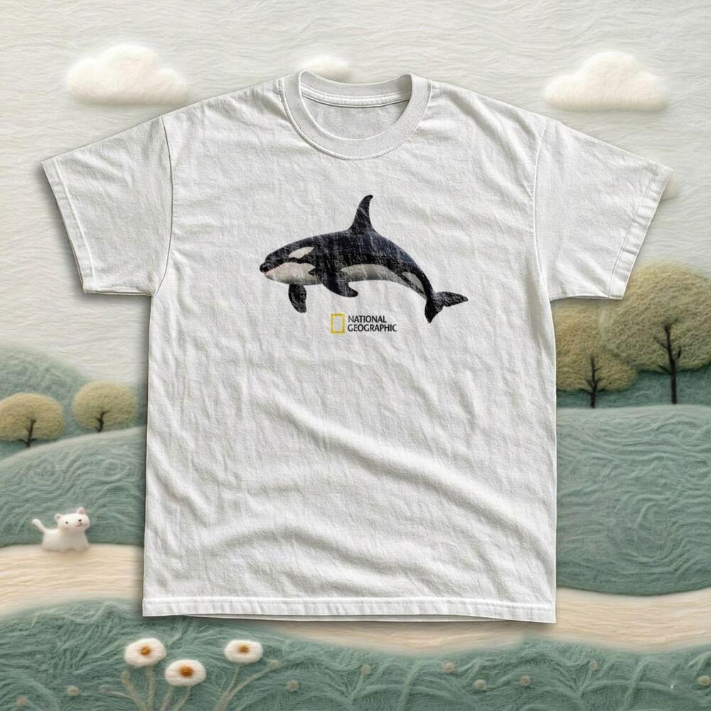 Gildan National Geographic Orca Whale Graphic Tee
